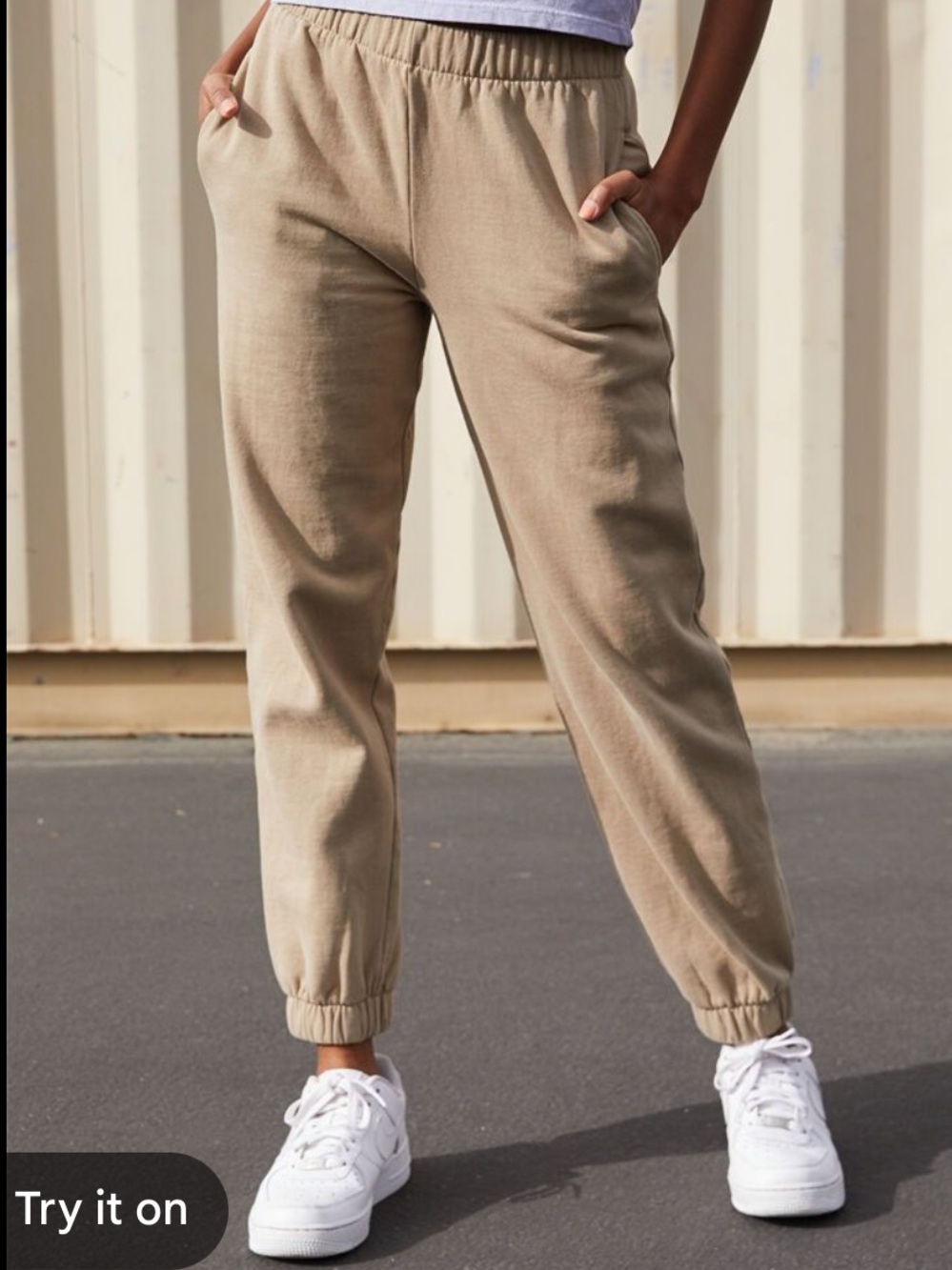 J. Galt | Like new Rosa tan banded hem sweatpants casual Brandy Melville joggers